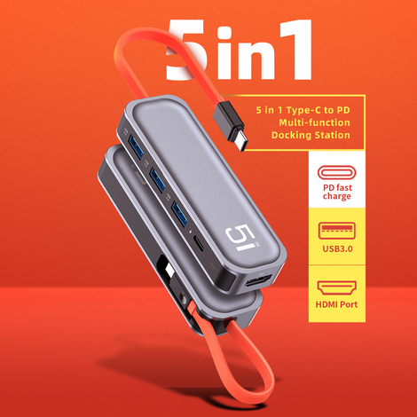 Hub 5 em 1 USB-C p/ 3XUSB 3.0 + PD + HDMI da ROCK - Imagem 10