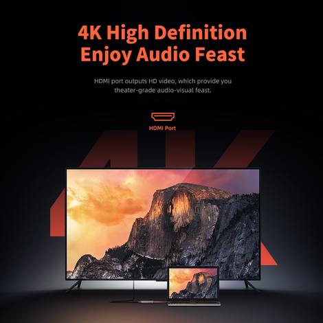 Hub 5 em 1 USB-C p/ 3XUSB 3.0 + PD + HDMI da ROCK - Imagem 8