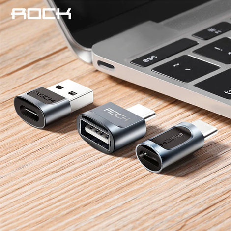Adaptador OTG USB-AF para Type-C da ROCK - Cinza Espacial - Imagem 2
